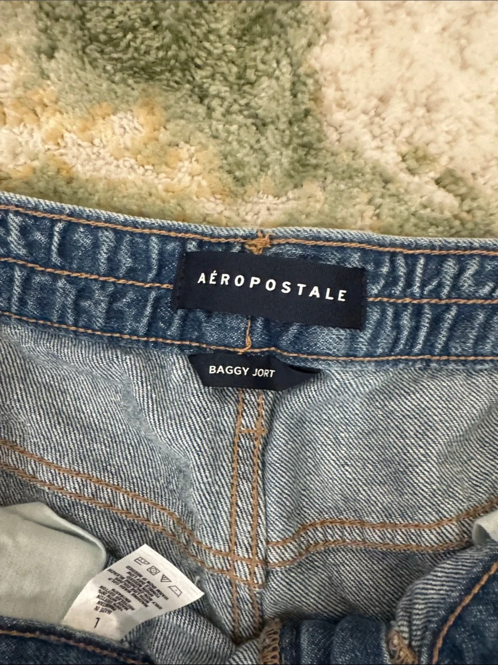 Aeropostale Denim Cutoff Baggy Jorts - Blue